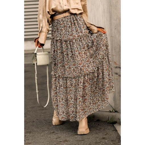 SPÓDNICA SZYFONOWA DŁUGA FALBANKA