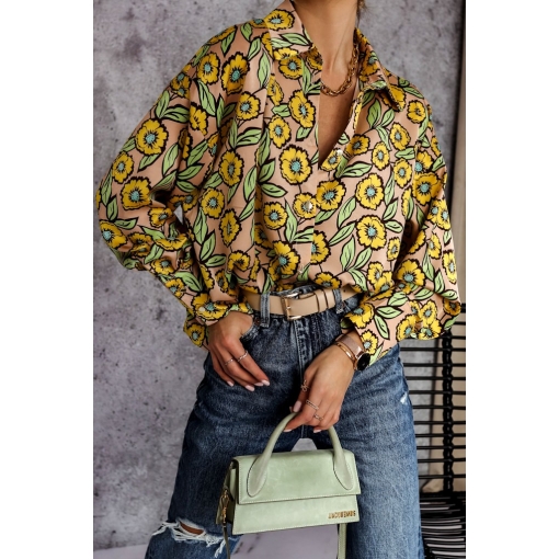 LUŹNA KOSZULA PRINT SŁONECZIKI