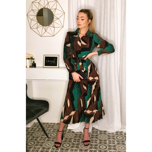 SUKIENKA KOSZULOWA PLISOWANA