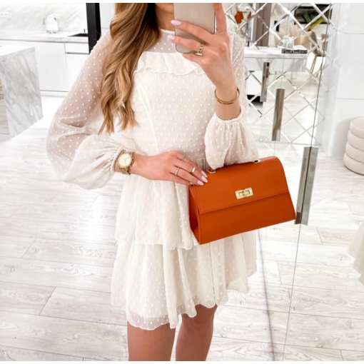 SUKIENKA W STYLU BOHO ECRU