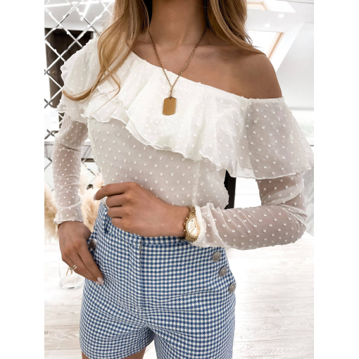 BLUZKA W STYLU BOHO ECRU